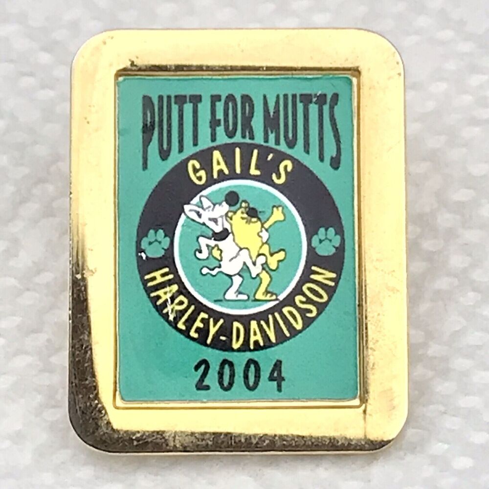 Gail's Harley Davidson 2004 Putt For Mutts Vintage Pin Button Pinback